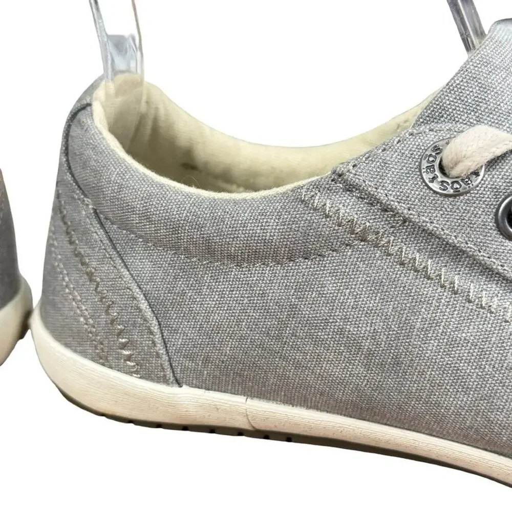 Taos Star Gray Lace Up Sneakers Canvas Shoes Casual Comfort Neutral sz 6.5